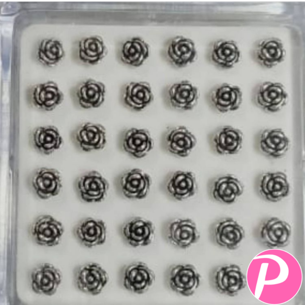 Rose shape 92.5 silver nosepin in ball end