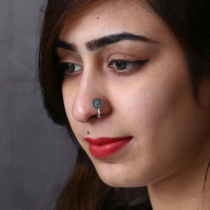 Clip-on oxidized nose pin