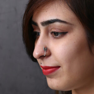 Clip-on oxidized nose pin