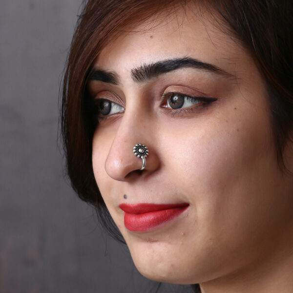 Clip-on oxidized nose pin