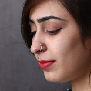 Clip-on oxidized nose pin