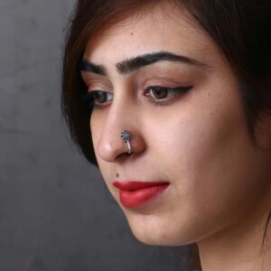 Clip-on oxidized nose pin