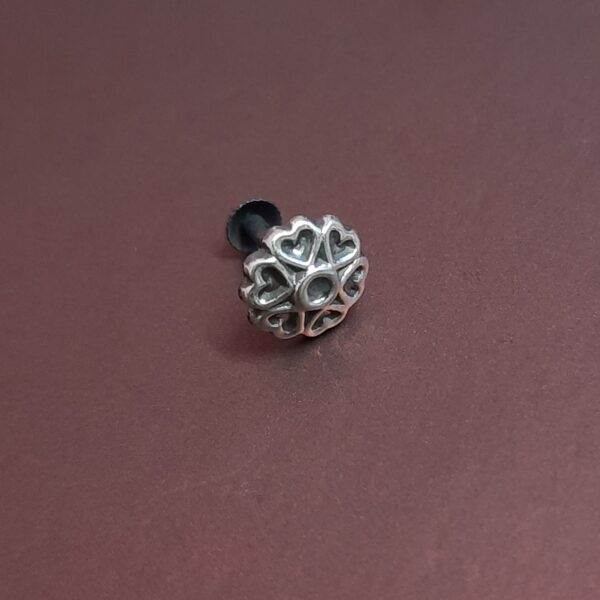 Oxidised Silver Nosepin in screwback